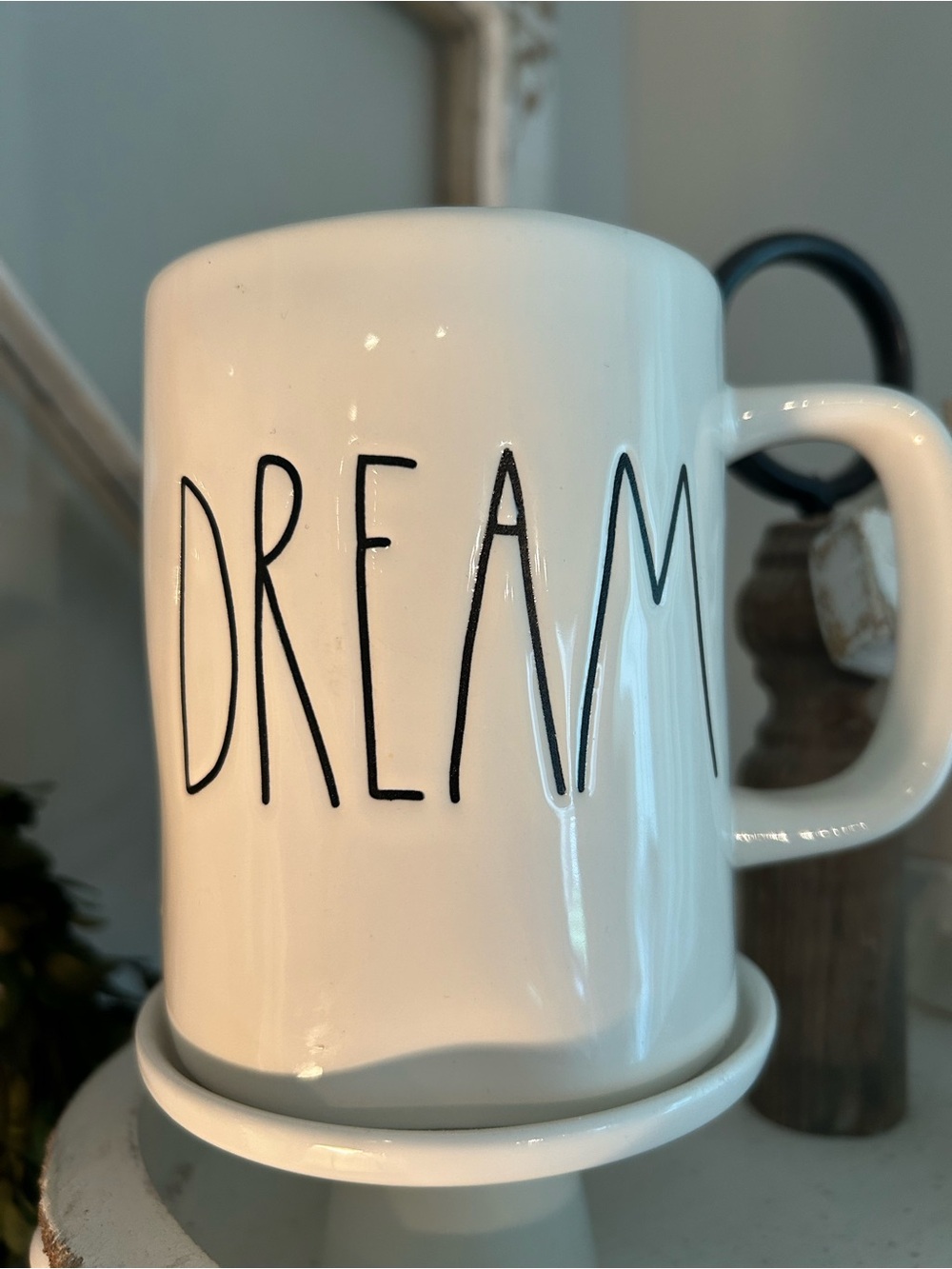 Rae Dunn Dream White Ceramic Mug with Black Lettering - Home Dining NWT